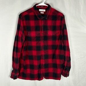 Urban Outfitters Red Black Buffalo Plaid Flannel Standard Fit Shirt -Size Large